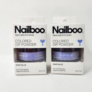 Lot of 2 Nailboo Baby Blue Colored Dip Powder 0.5 Oz Vegan & Cruelty-Free No UV